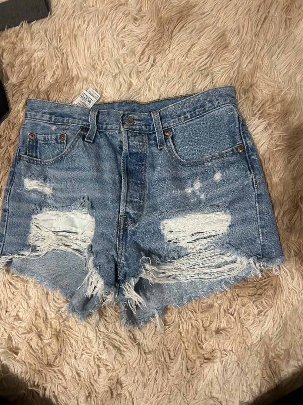 Levis 501 Distressed Shorts